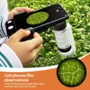 Science Discovery 3 In 1 Microscope Kit 60-120X Kids Educational Portable Pocket Microscope with LED Light for Laboratory Home School Science