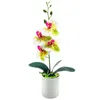 Fleurs décoratives faux bonsaï résistant aux UV, fleur d'orchidée en pot d'intérieur et d'extérieur, Simulation délicate résistante aux intempéries pour balcon
