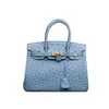 Platinum Handbag Designer Ostrich Bags Wind Pattern for 2024 Shoulder Small with Logo Zwsg Genuine Leather