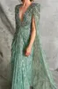 Runway Dresses Celebrity Stage Prom Party Formal Occasion Green Gemstone Diamond Sequins Luxury Sexy Elegant 2023 Applique Embroidery