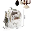 Sacs à cosmétiques Cas PVC Marbre Modèle Femmes Sac Partition Maquillage Brosse Mallette De Rangement Femelle Portable Transparent Voyage Organisateur De Toilette 230327