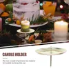 Candle Holders 10 Pcs Support Metal Holder Iron Stand Serving Tray Round Set DIY Pillar Plate