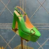 Dames python print slingbacks platformpompen kleding schoenen luxe ontwerper echt lederen hoge dikke hak buckle sluiting zwart wit lichtroze groene oranje