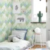 Wallpapers milieuvriendelijke kleur shell textuur behang niet-geweven stof beige licht groen blauw kinderkamer volume