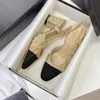 Sandali firmati Scarpe da donna in pelle di vitello Scarpe da abito da sposa Scivoli a testa tonda Sandali con tacco basso alla moda Scivolo casual all'aperto estivo