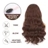 Синтетические парики шоколадные коричневые кружевные парики 180% плотности волны края синтетической темноты для чернокожих женщин косплей 230227