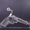 Unikt Heady Glass Oil Burner Bongs Gun Shape Style Hookahs Water Pipes 14mm Female Dab Rigs Beaker Bong With Downstem Oil Burner Pipe