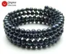 Strang Qingmos Trendy natürliche schwarze Perlenarmbänder für Frauen mit 4–5 mm rundem Stahldraht-Wickelarmband, edler Schmuck, 28 Zoll, Bra446 Perlen