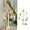 Party Decoration Easter Decorations Led Birch Light Tree Hanging Eggs Lights Prydament för hembordslampan