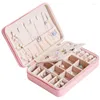 Jewelry Pouches Fashion Box Portable Comestic Casket Organizer Earrings Ring Multi-Function Storage Case Gift