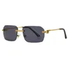Top luxe designer zonnebril 20% korting frameless voor mannen vrouwen trend metaal gefrituurd deeg wendingen been optische bril