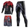 Men's Tracksuits Men Sportswear Superhero Compression Sport Suits Quick Dry Clothes Sports Joggers Training Gym Fitness Tracksuits Running Set W0328
