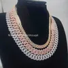 Zuanfa Jewelry Trendy 15mm Width Iced Out 925 Sterling Silver Loose Moissanite Diamond Cuban Link