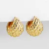 Hoop Earrings Creative Pineapple Shape Chunky For Women Gold Plated Round Circle Wide Thick Statement Jewelry Gift