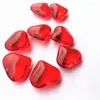 Lustre en cristal 20 pièces 22 22mm mode verre rouge forme de coeur perles lisses pour pendentifs bricolage