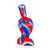 Hookahs 8inches Silicone Alien Face Water Pipes with glass bowl smoke accessory dab oill rigs for wholesale