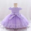Girl's Dresses 2023 Flower Ceremony Baptism 1 Year Birthday Dress For Baby Girl Clothing Lace Princess Dresses Bow Party Dress Toddler Clothes P230327