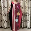 Abbigliamento etnico Abaya per le donne Dubai 2023 con sciarpa floreale scollo a V abiti africani caftano marocain abito Femme Musulane turbante