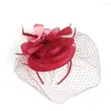 Basker bröllop fascinators topp hatt kunglig ascot race fascinator hattar cocktail te party fjäder blomma huvudband huvudbonader