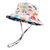 CAPS HATS Kids Bucket Hat Summer Boys Girls Sun Hat Cartoon Baby Fisherman Cap Reversible Spring Outdoor Toddler Beach Cap Sunshade 230328