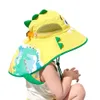 Caps Hats Summer Children Straw Hat Cartoon Dinosaur Unicorn Wide Brim Floppy Panama Hats Female Kids Outdoor Foldble Beach Sun Cap 230328