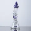 Glow in the Dark Ball Narguilés Bongs En Verre Beignet Fendu Perc Dab Plates-formes Pétrolières Pommeau De Douche Perc Conduites D'eau Bongs En Verre Avec Bol 7 Pouces En Gros