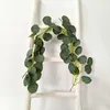 Kwiaty dekoracyjne sztuczne rośliny eukaliptus zielone liście girland winorośl ślub zielony dom domowy stół urodzinowy dekoracja ścienna