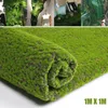 Fleurs décoratives 10 mètres carrés mousse verte artificielle tapis d'herbe plantes fausses pelouses tapis de gazon pour la décoration de fête de jardin à la maison