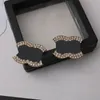 23ss Nuevo estilo Diseñadores de marca de lujo Letras Ear Stud Simple 18K Chapado en oro 925 Plata Geométrica Mujeres Crystal Rhinestone Diamond Earring Jewerlry
