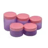 Pink Plastic Lid Plastic Refillable Bottle Matte Frost Purple PET Jars Portable Cosmetic Packaging Container Empty Eye Cream Pots 100ml 120ml 150ml 200ml 250ml