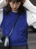 Kadın yelek kazak yelek kadınlar saf tasarım temel basit ihale all-match eğlence sonbahar ulzgang öğrencileri moda triko retro sokak kıyafeti 230328