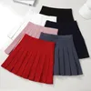 Skirts Women's Skirt Pleated Korean Style Summer Woman Fashion Clothing Pink Elastic High Waist Short White Mini Skirt For Girls 230328