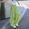 Women's Pants Leisure Trend Women's Overalls High Street Ins Hip-Hop Pocket Y2K Japanese Retro Neutral Wind Loose Leg Straight Wide-Leg