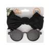 2Pcs/Card Panda Bear Baby Sunglasses Textured Fabric Headband Cute Dot Price Bullet Bow Hairbands Kids Seaside Sun Glasses