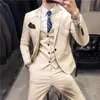 Abiti da uomo Blazer Taglie forti S-7XL BlazerPantsGilet Abito da uomo di lusso Set da 3 pezzi Boutique di moda Lattice Abito da sposa da sposo Abito da smoking da uomo 230328