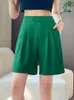 Frauen Shorts Büro Dame Sommer Anzug Frauen Shorts Solide Shorts Knie Länge Weibliche Casual Halbe Hosen Lose Capris Bermuda 230328