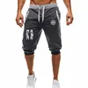 Męskie szorty męskie szorty biegowe miękkie 3/4 spodnie gym joggers krótkie dresowe patyki mężczyźni sportowe szorty W0327