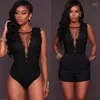 Dames jumpsuits dames kanten jumpsuit bodycon bodysuit turp top blouse mouwloze shirts dames sexy bodysuits feest playsuit1