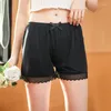 Damenhöschen Sommer Frauen Sexy Spitzenshorts Lolita Schleife Eisseide Mesh Dehnbare Sicherheitskurze Hosen für Kleid Unterwäsche Dessous Schlüpfer