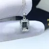 Chaînes Passé Test De Diamant Coupe Parfaite Classique Émeraude Moissanite S925 Argent VVS Collier Femmes Cocktail Party Bijoux De Luxe