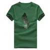 Women's T Shirts Zomer Vrouwen Shirt Korte Mouwen T-Shirt O-Hals Vintage 3D Feather Print Loose Casual T-shirts Tops 2023