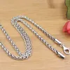 Kedjor fina rena s925 sterling silver kedja kvinnor män 4mm vete länk halsband 50 cm 23-25g 20inchchains