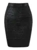 Юбки оптовые женщины лето сексуально черное серебряное золото дизайнер скинни -вечеринка мини -карандаш 45 см 230327