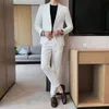 Męskie garnitury Blazers kurczycy Brytyjski styl mężczyźni wiosna wysokiej jakości garnitury biznesowe/mężczyzna Slim Fit Groom Tuxedo Men Dwuczęściowe garnitur Blazers 230328