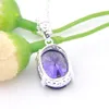 Regalo di gioielli fatti a mano in argento sterling 925 massiccio placcato con pietre preziose ovali viola ametista per gioielli con collana