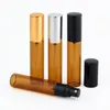 100 stks/partij 10 ml Lege Verstuiver Parfumflesje Amber Spray Glas Met Aluminium Dop Hervulbare Parfumflesje dh2111