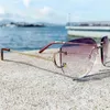 Óculos de sol de designer de luxo superior 20% fora strass homens sem aro ploit grandes carters óculos hiphop tons verão fio lentes sol