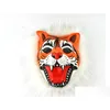 Maski imprezowe Realistyczne futra mane lateksu maska ​​Py Animal Tiger/Lion/Monkey/Wolf Partern Fl Face Cosplay Halloween Costume GB600 Drop Dhxz0