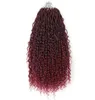 Naturalfärgade syntetiska hårförlängningar för flätande rörig gudinna 18inch Bohemian Curly Crochet flätor hårförlängningar för afro6752906