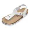 Tofflor kvinnor män sommar mjuk kork avslappnad sandaler strand glider tofflor flip flops nonslip spännband par inomhus utanför skor z0328